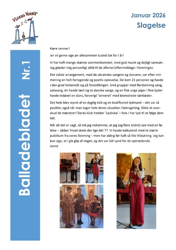 Balladebladet 1, januar 2026
